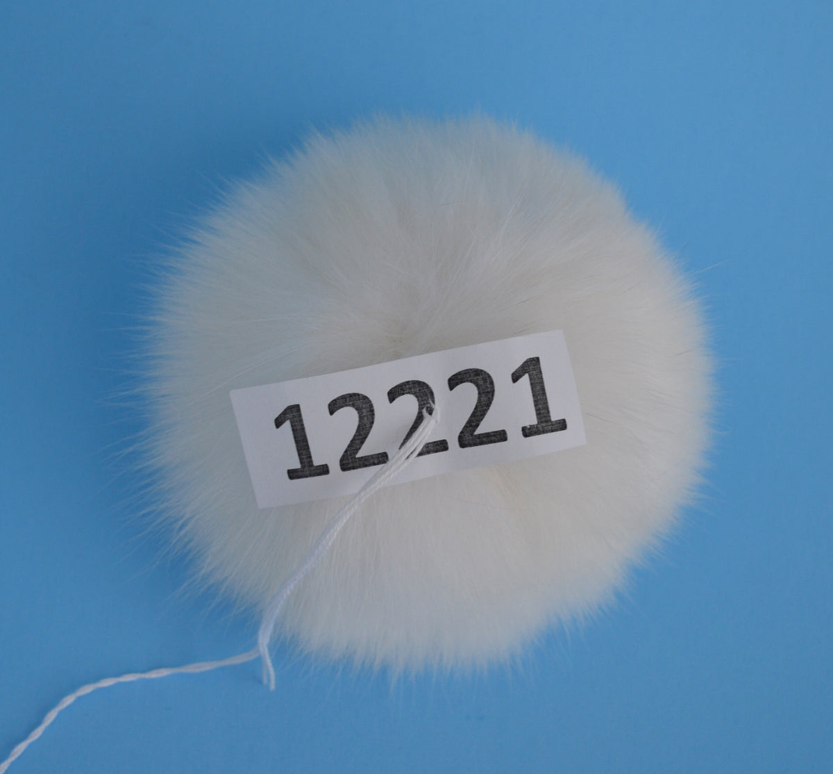 White Detachable Fox Fur Pom Pom – genuine fox fur – image 3
