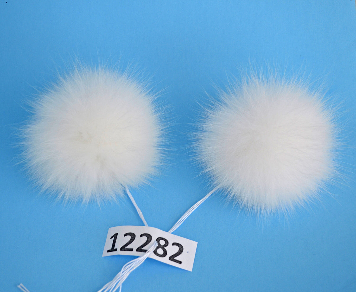 Red Detachable Fox Pom Pom Pair – genuine fox fur – image 2
