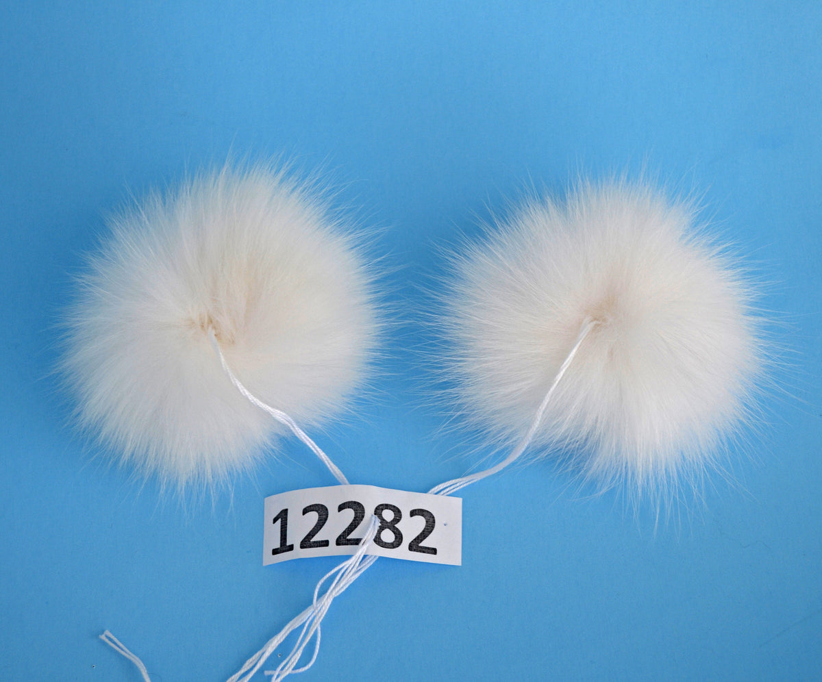 Red Detachable Fox Pom Pom Pair – genuine fox fur – image 3
