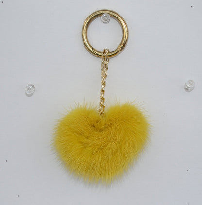 Real mink fur heart keychain and bag charm – view 8