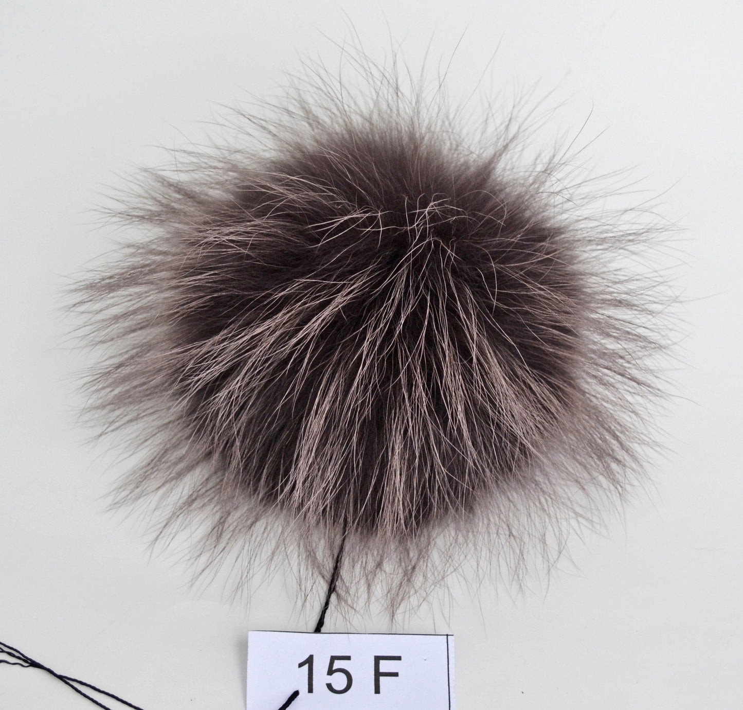 Large Brown Raccoon Fur Pom Pom: 8" Hat Topper