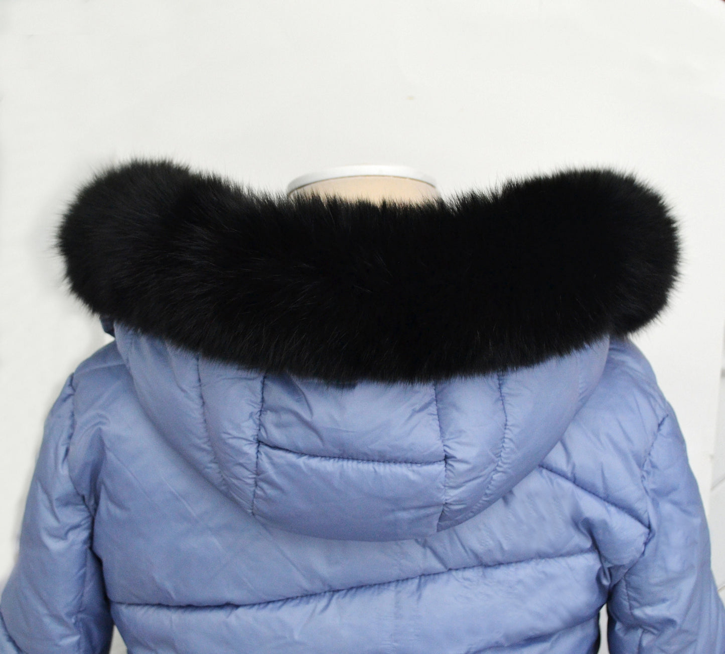 BY ORDER, not Tail, 60 cm Super Soft Real Black Fox Fur Trim Hood, Fur collar trim, Fox Fur Collar, Fur Ruff, Fur Hood, Fox Fur, Fur