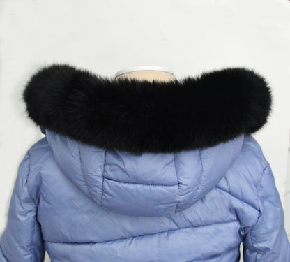 Black Fox Fur Collar – genuine Arctic fox pelt – image 2