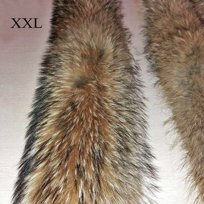 Natural Finnish raccoon fur hood trim cut from genuine Finnish raccoon pelt – size XXL – view 8