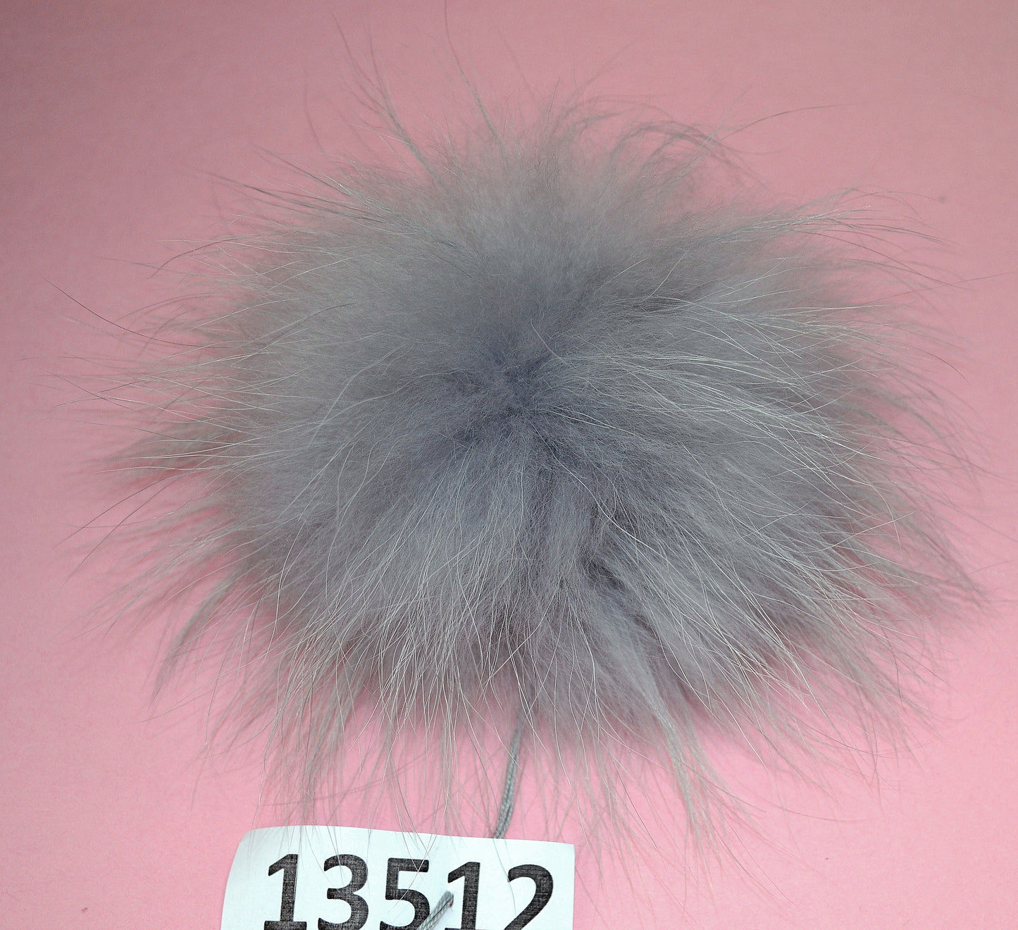 Extra Large Gray Raccoon Fur Pom Pom: Chunky Knit Hat Accessory