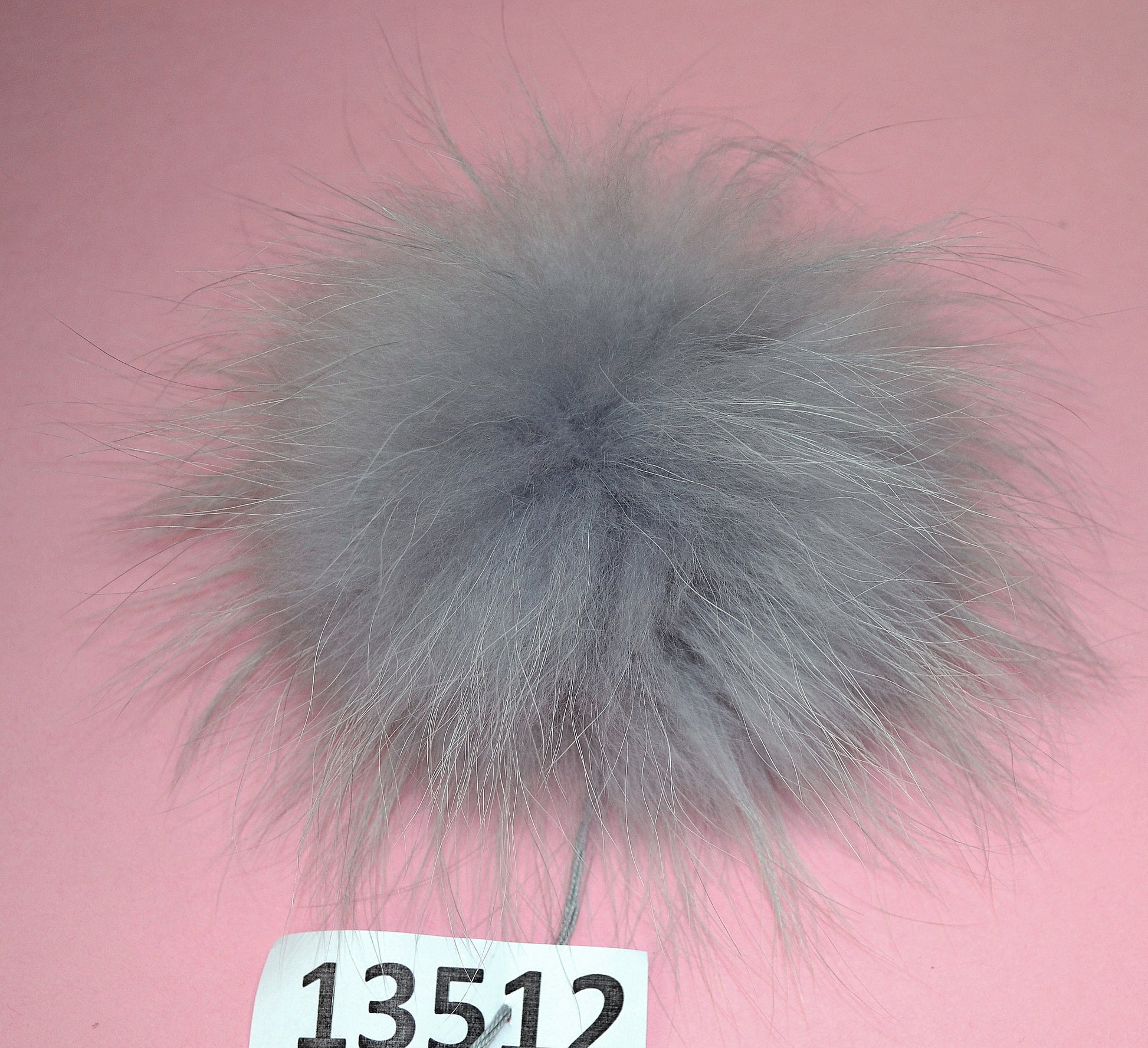 Extra Large Gray Raccoon Fur Pom Pom: Chunky Knit Hat Accessory