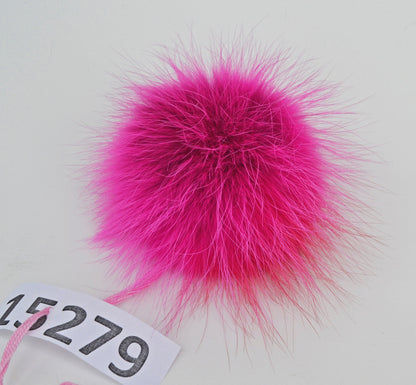 Red real fox fur pom pom detachable hat topper – view 5