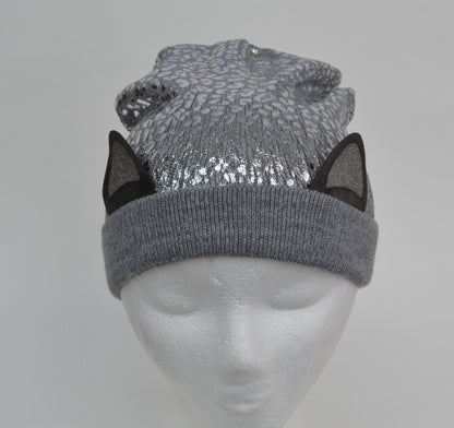 KNIT KIDS BEANIE, Knitted Kids Hat, Shiny Kids Hat, Toddler Hat Girl, Cat Ears Girl Hat, Metallic Girl Hat, Sparkly Beanie, Slouchy Beanie