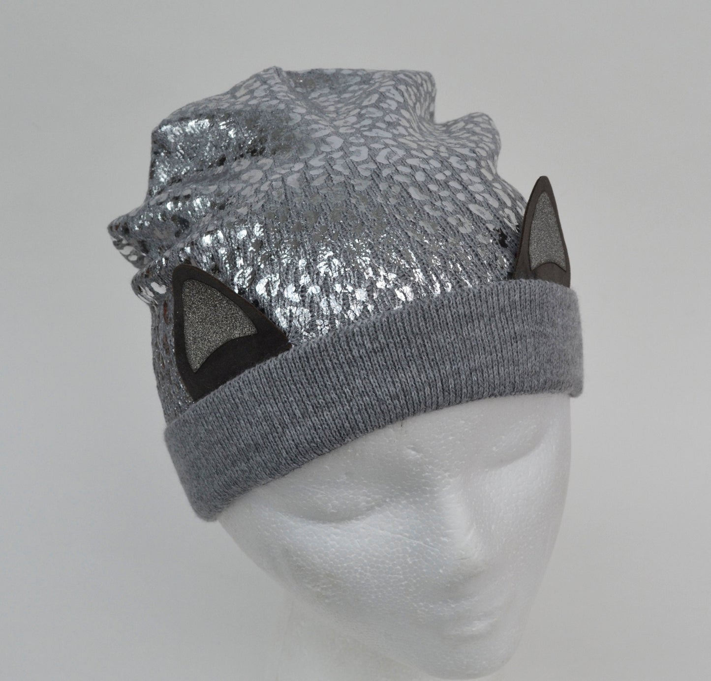 KNIT KIDS BEANIE, Knitted Kids Hat, Shiny Kids Hat, Toddler Hat Girl, Cat Ears Girl Hat, Metallic Girl Hat, Sparkly Beanie, Slouchy Beanie