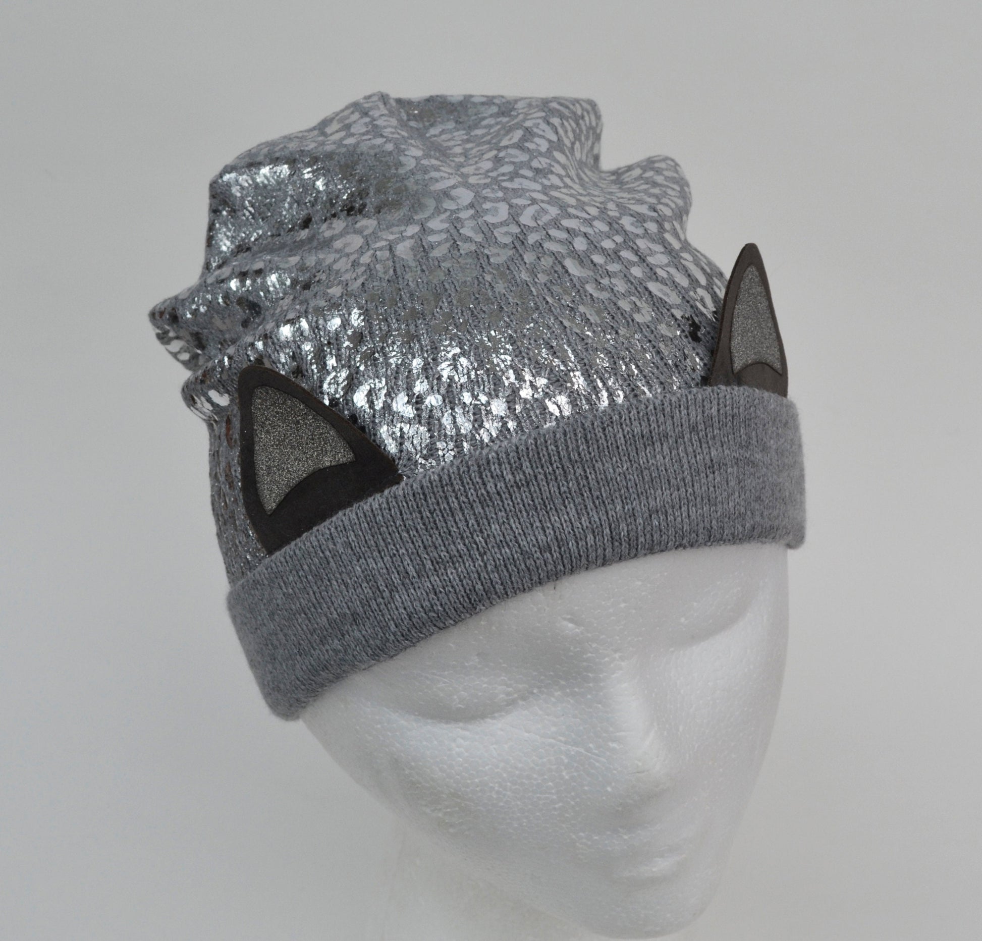 KNIT KIDS BEANIE, Knitted Kids Hat, Shiny Kids Hat, Toddler Hat Girl, Cat Ears Girl Hat, Metallic Girl Hat, Sparkly Beanie, Slouchy Beanie