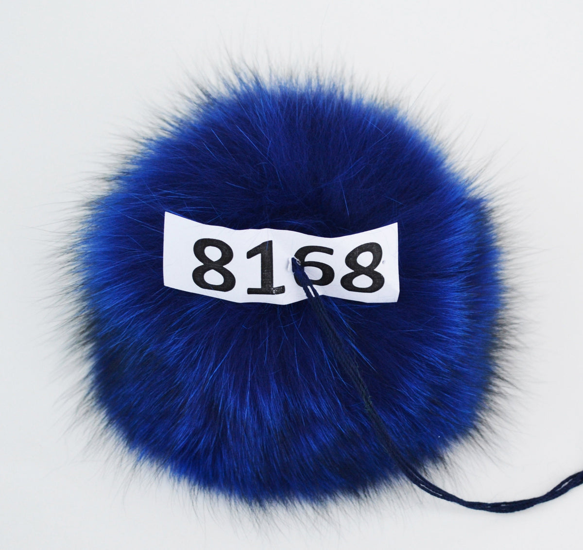 Blue Fox Fur Pom Pom – genuine fox fur – image 3