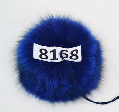 Blue Fox Fur Pom Pom – genuine fox fur – image 3
