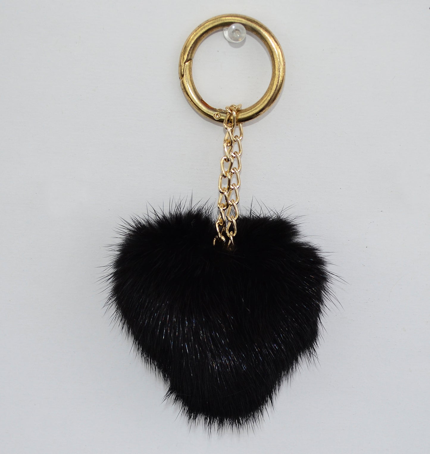 REAL MINK HEART Key Chain, Mink Fur Pom Pom Keychain, Fur charm, Key Ring Mink Bag Pendant, Fur heart keychain, fur handbag accessory