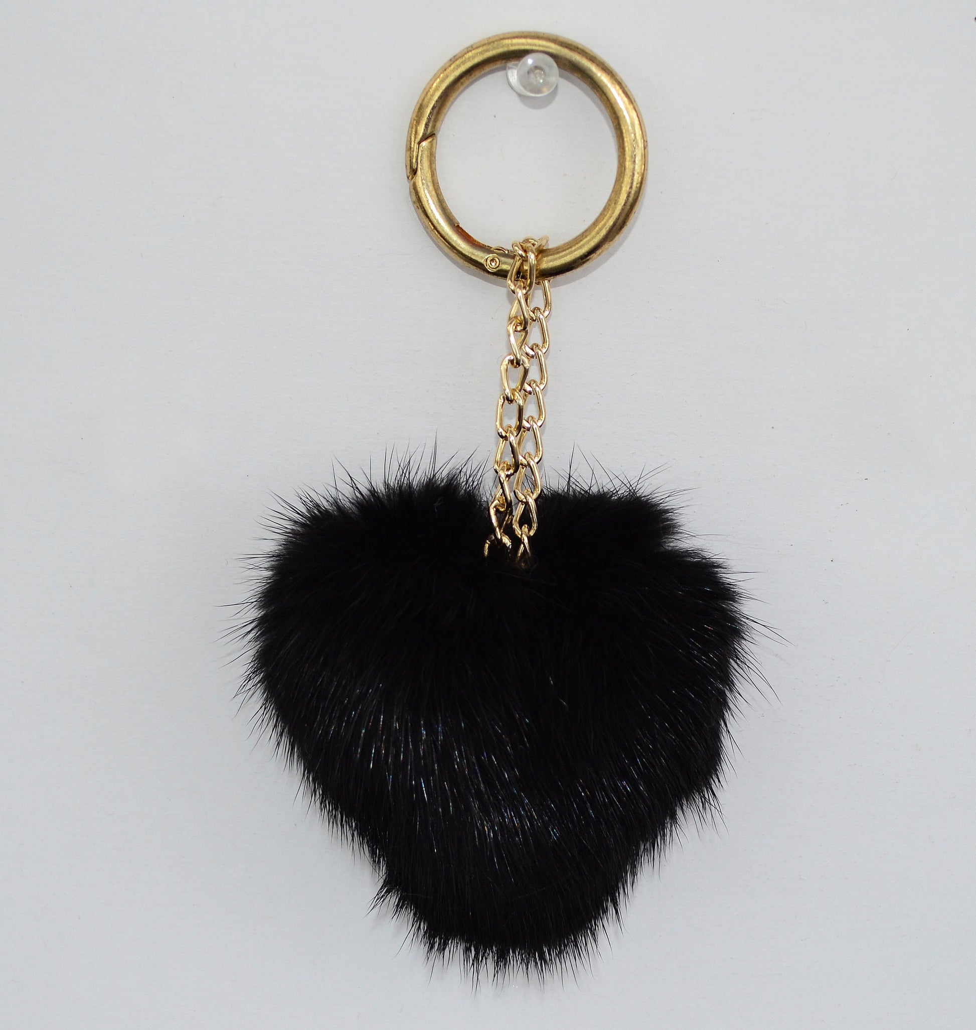 REAL MINK HEART Key Chain, Mink Fur Pom Pom Keychain, Fur charm, Key Ring Mink Bag Pendant, Fur heart keychain, fur handbag accessory