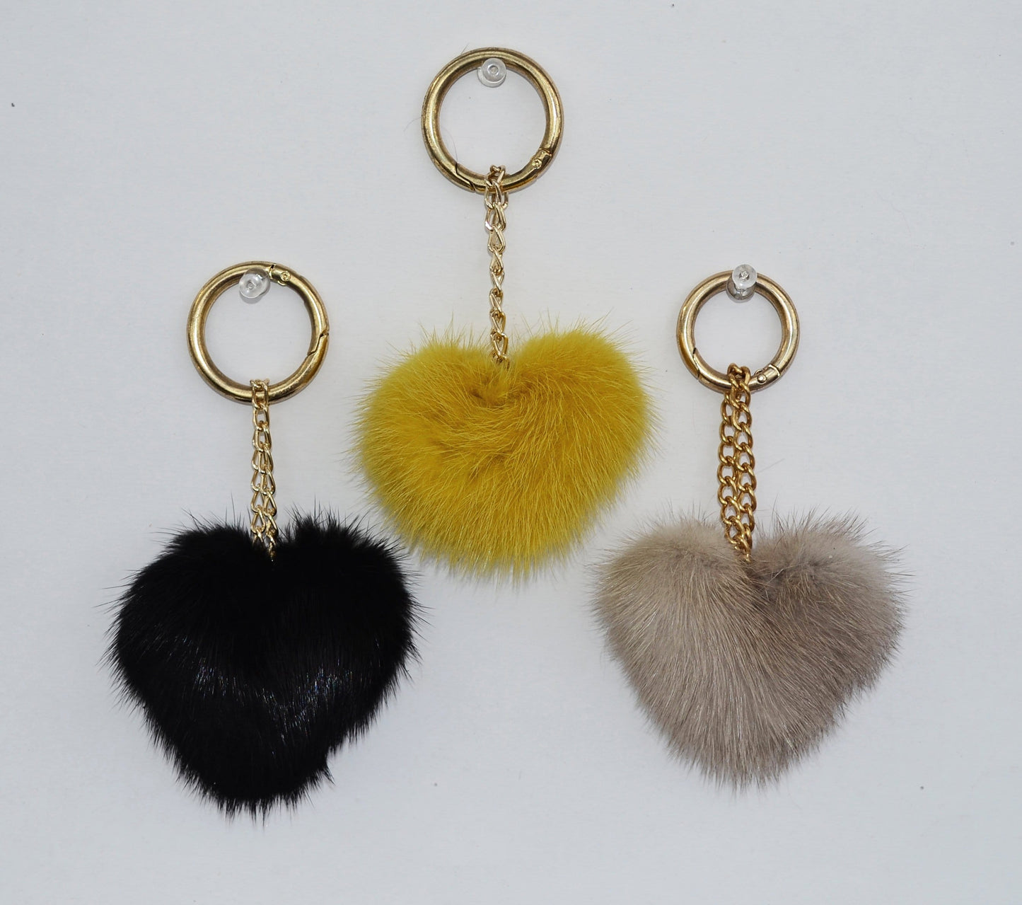 REAL MINK HEART Key Chain, Mink Fur Pom Pom Keychain, Fur charm, Key Ring Mink Bag Pendant, Fur heart keychain, fur handbag accessory