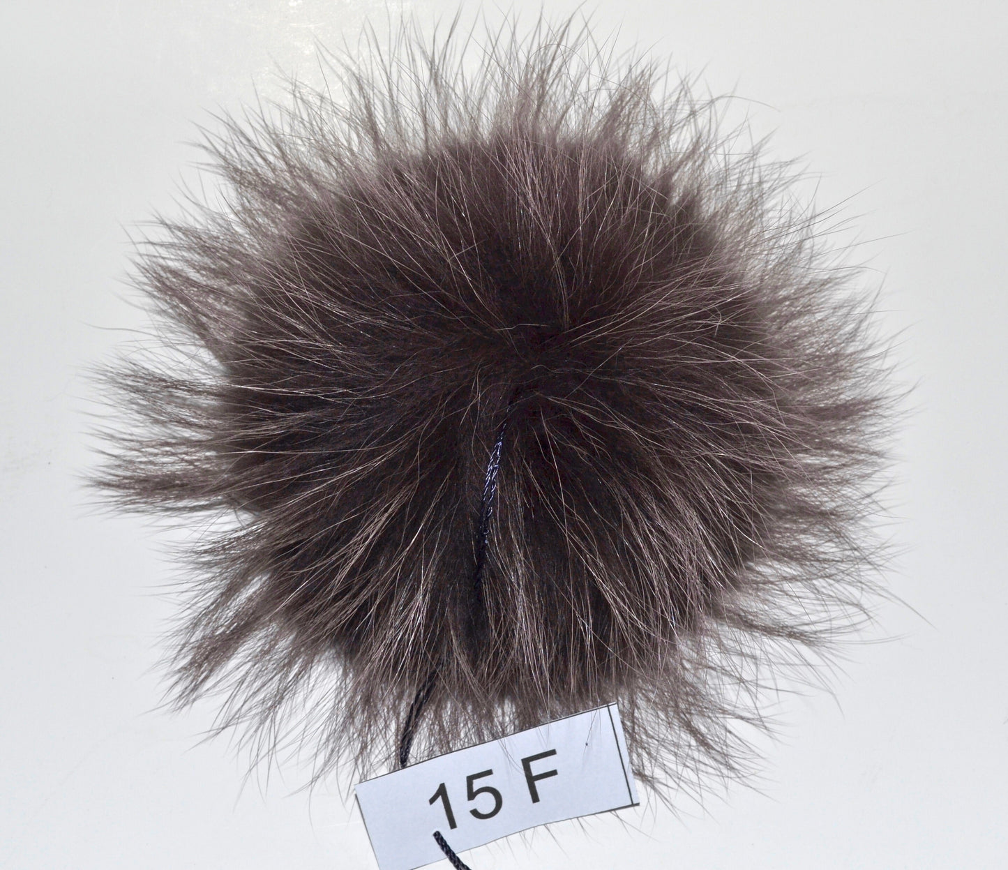 Large Brown Raccoon Fur Pom Pom: 8" Hat Topper