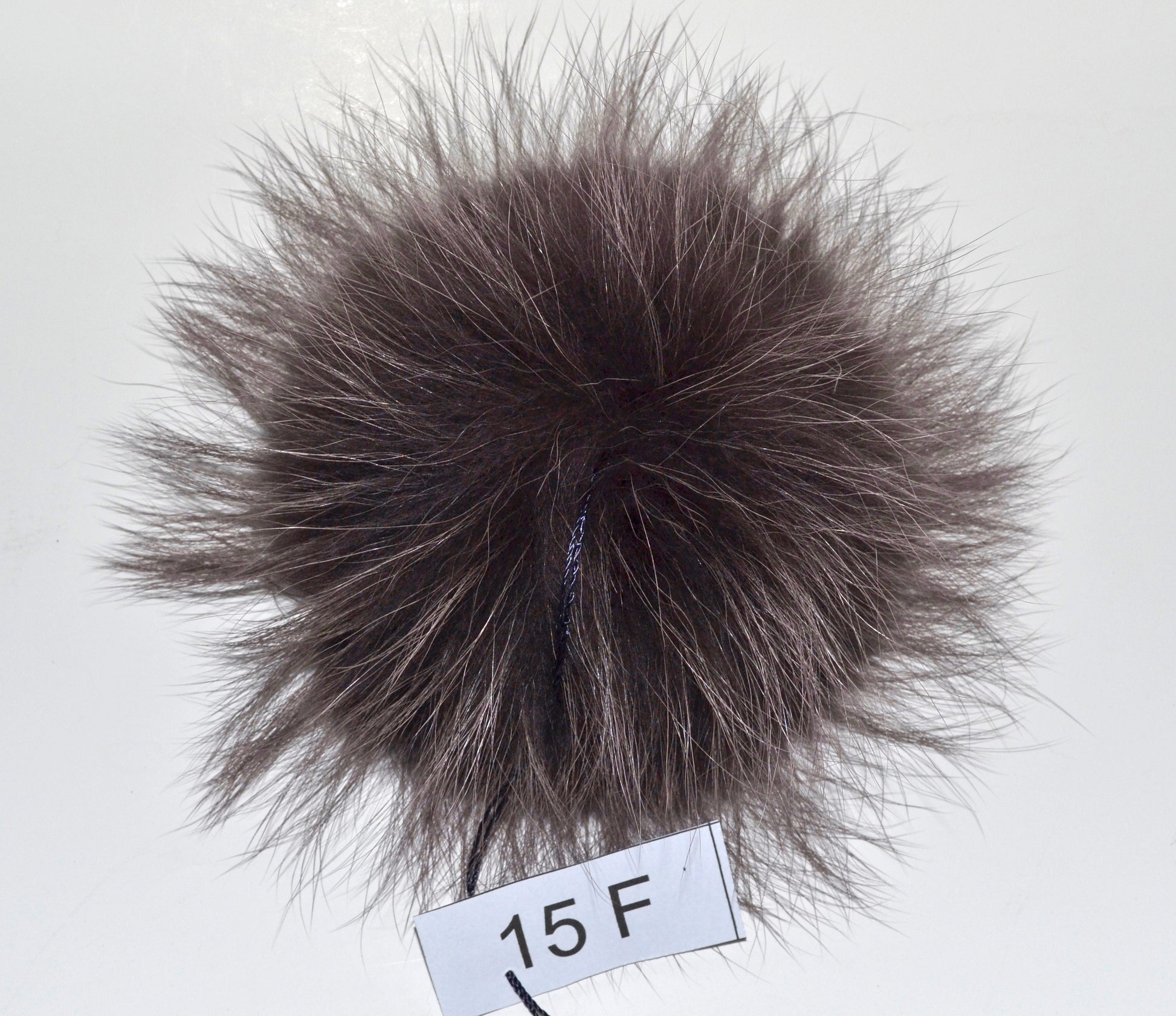 Large Brown Raccoon Fur Pom Pom: 8" Hat Topper