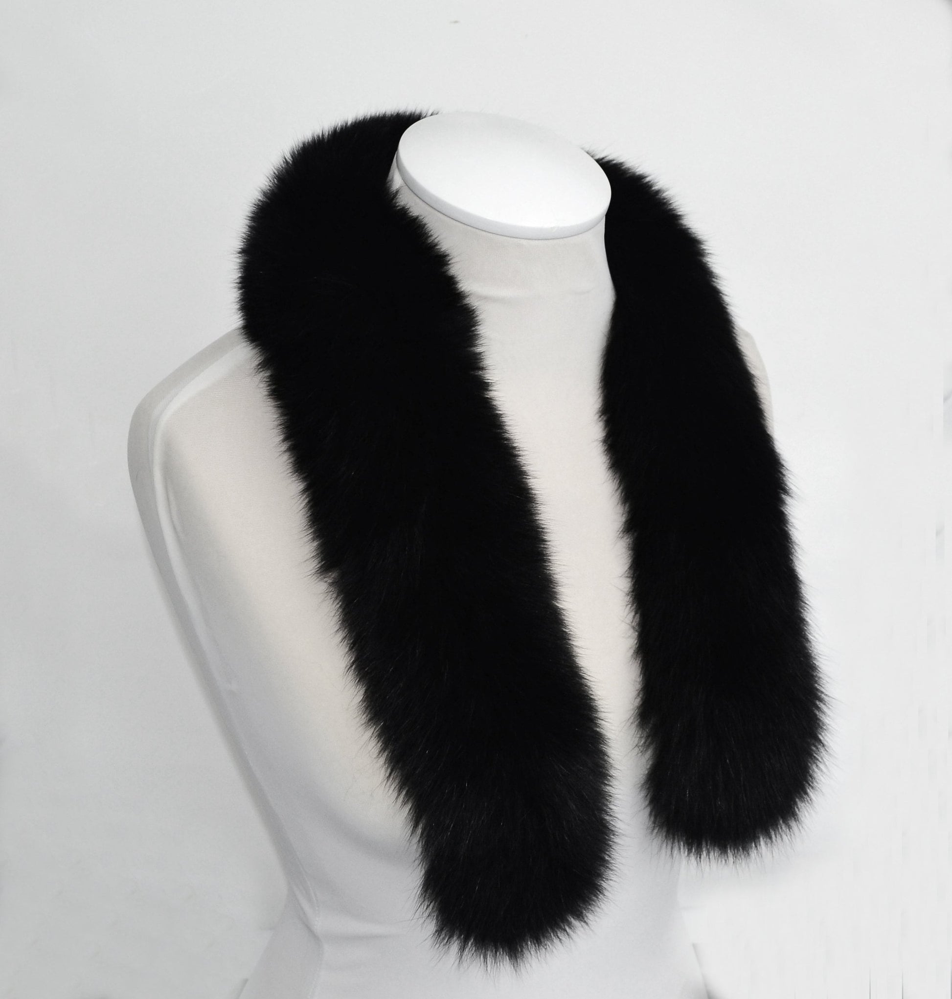BY ORDER, not Tail, 60 cm Super Soft Real Black Fox Fur Trim Hood, Fur collar trim, Fox Fur Collar, Fur Ruff, Fur Hood, Fox Fur, Fur