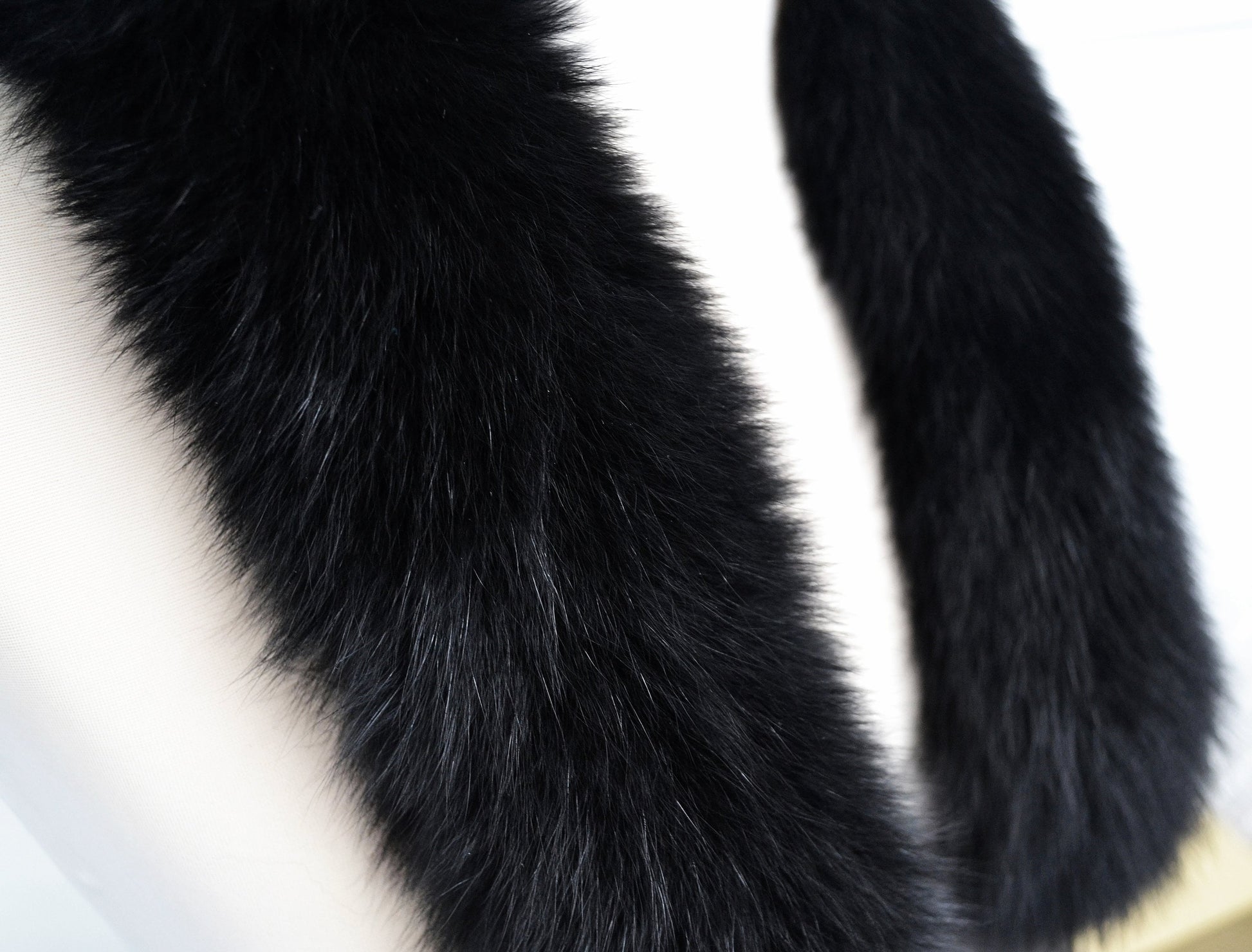 BY ORDER, not Tail, 60 cm Super Soft Real Black Fox Fur Trim Hood, Fur collar trim, Fox Fur Collar, Fur Ruff, Fur Hood, Fox Fur, Fur