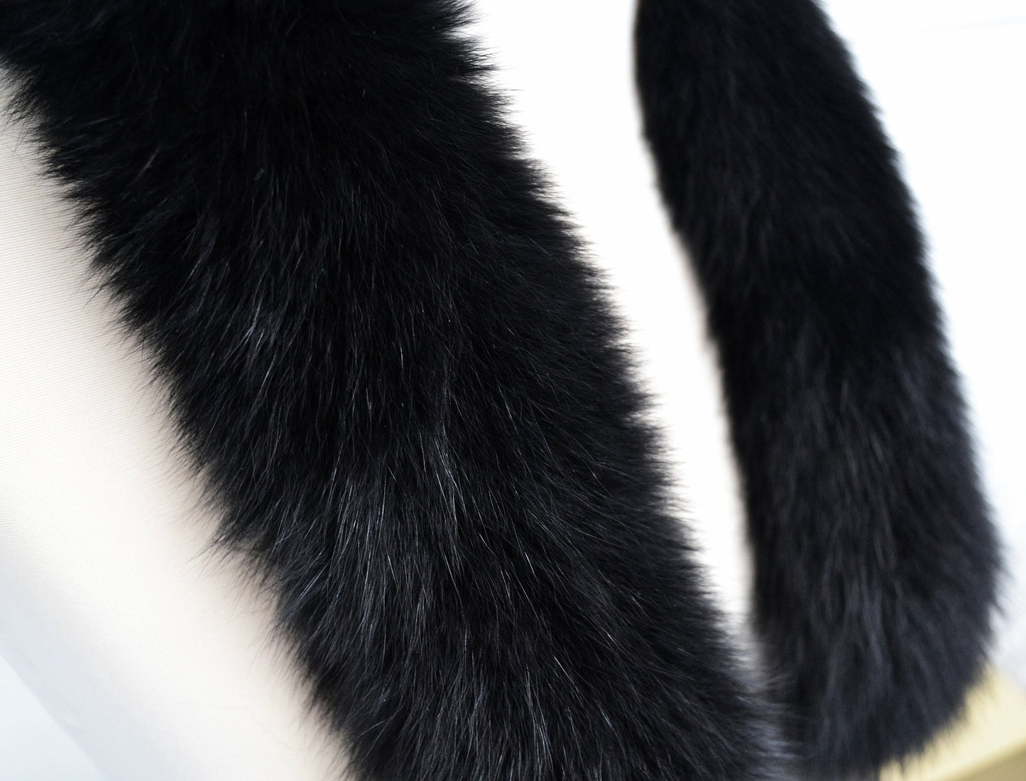 BY ORDER, not Tail, 60 cm Super Soft Real Black Fox Fur Trim Hood, Fur collar trim, Fox Fur Collar, Fur Ruff, Fur Hood, Fox Fur, Fur