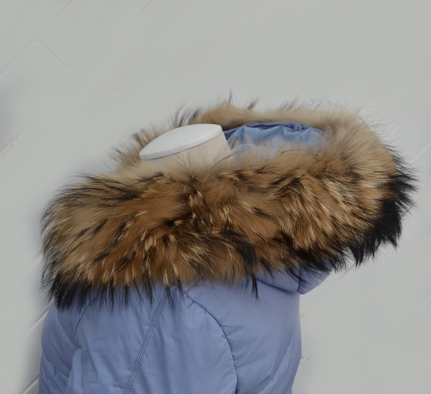 BY ORDER XL Exclusive Real Raccoon Fur Collar, Fur Trim for Hoodie, Raccoon Fur Collar, Fur Scarf, Fur Ruff, Raccoon Fur Hood, Raccoon