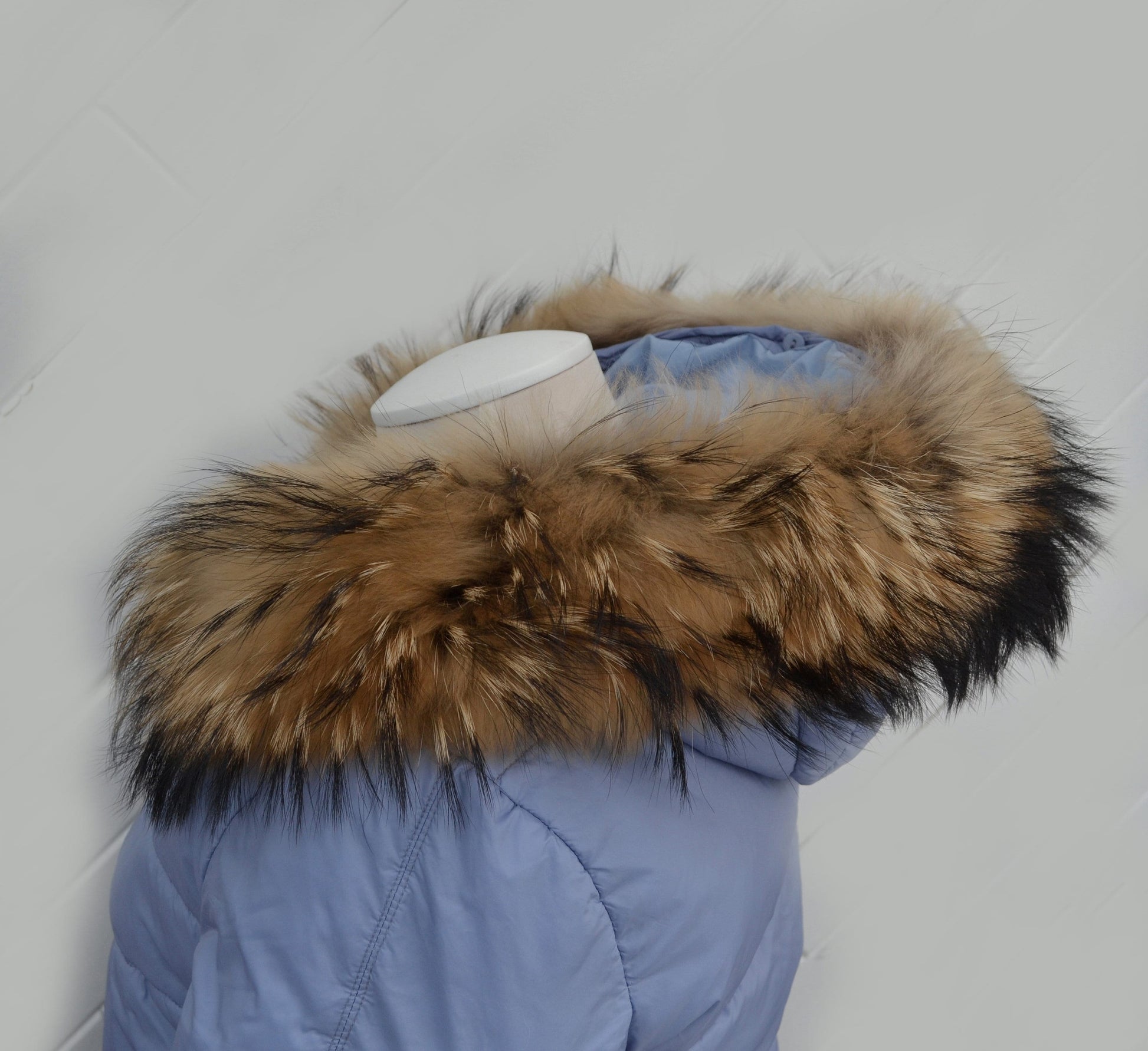 BY ORDER XL Exclusive Real Raccoon Fur Collar, Fur Trim for Hoodie, Raccoon Fur Collar, Fur Scarf, Fur Ruff, Raccoon Fur Hood, Raccoon