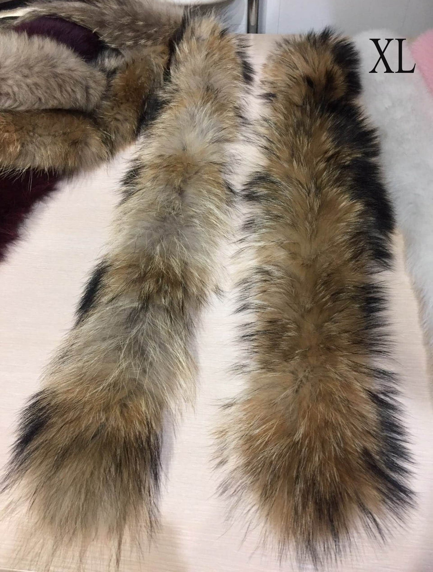 BY ORDER XXL Extra Large Finnish Raccoon Fur Collar, Fur Trim Hoodie, Raccoon Fur Collar, Fur Scarf, Fur Ruff, Raccoon Fur Hood, Raccoon Fur