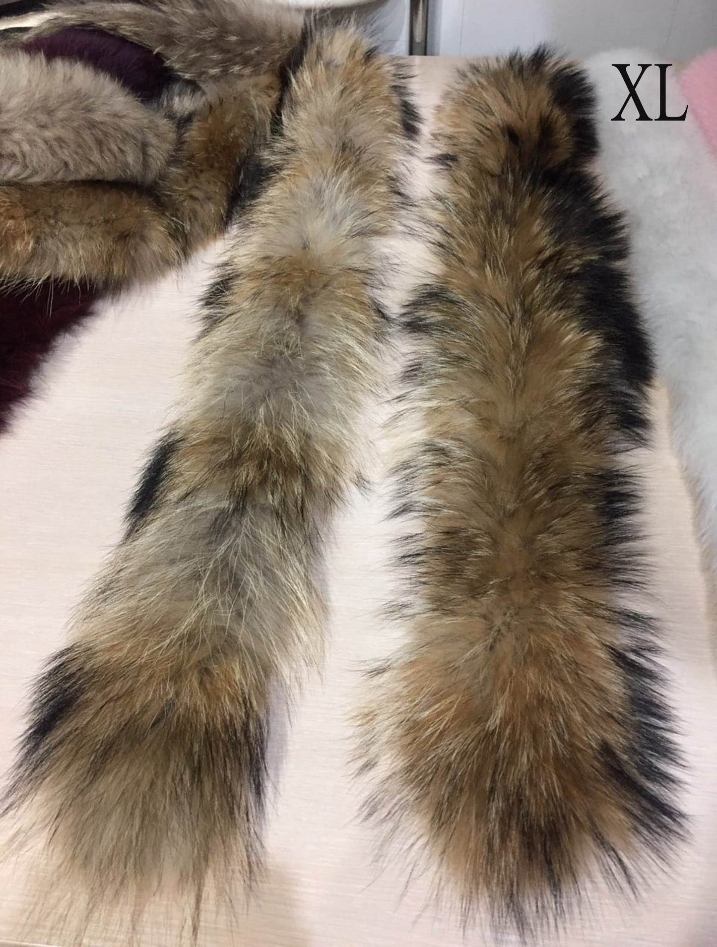 BY ORDER XXL Extra Large Finnish Raccoon Fur Collar, Fur Trim Hoodie, Raccoon Fur Collar, Fur Scarf, Fur Ruff, Raccoon Fur Hood, Raccoon Fur