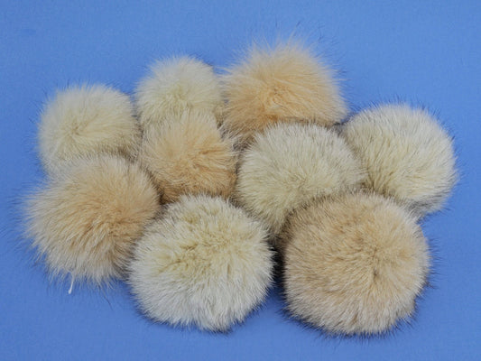 4,5" to 5" HIGHEST QUALITY FOX Pom Poms! Double Fox Fur Shiny Soft Pom Pom for Women Hat Beanie Tuque Winter Knit Hats Puff Fluffy Fur Ball