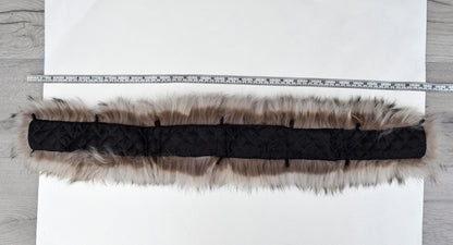 Light real raccoon fur collar for coat and hood – view 10