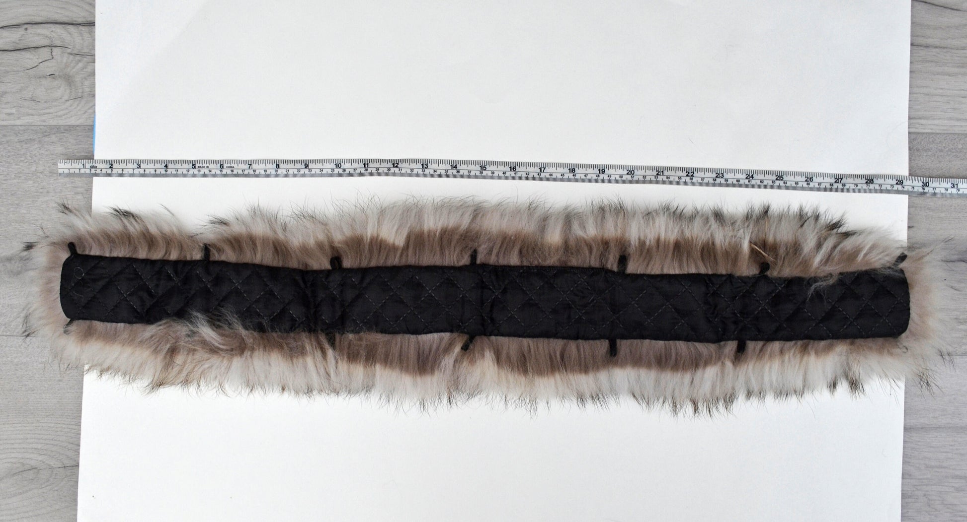 BY ORDER XL Real Raccoon Fur Collar, Fur Trim for Hoodies, Light Raccoon Fur Collar, Fur Scarf, Fur Ruff, Raccoon Fur Hood, Raccoon Fur