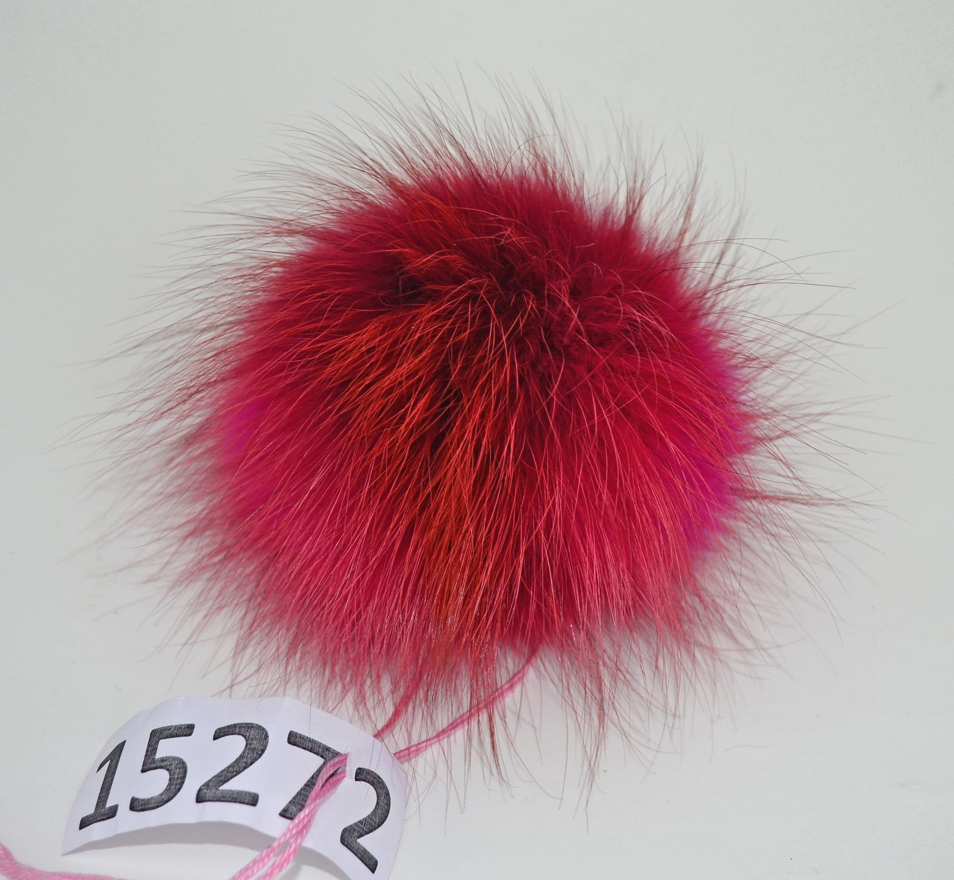 Red Fox Fur Pom Pom, Detachable Knit Hat Accessory (4-6 inch)