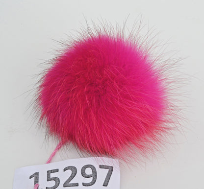 Red real fox fur pom pom detachable hat topper – view 6