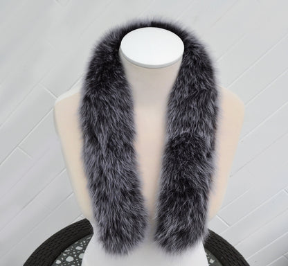 Gray Fur Ruff – genuine Arctic fox pelt – image 7
