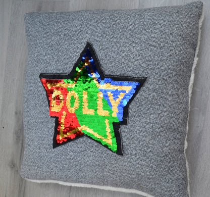 Reversible sequin star sew-on applique patch – view 5