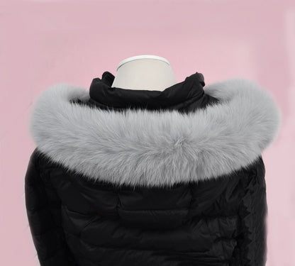 Gray Real Fur Replacement for Hood – genuine Arctic fox pelt – image 2