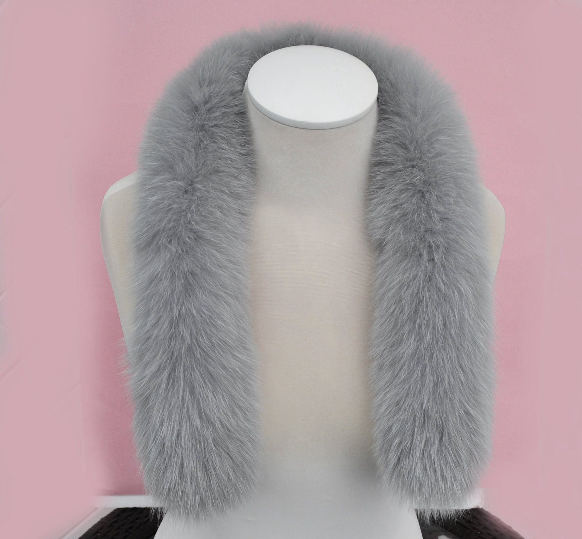 READY to SHIP not Tail Real Gray Fox Fur Trim Hood, Fur collar trim, Fox Fur Collar, Fur Scarf, Fur Ruff, Fox Fur Hood, Fox Fur, Super Soft