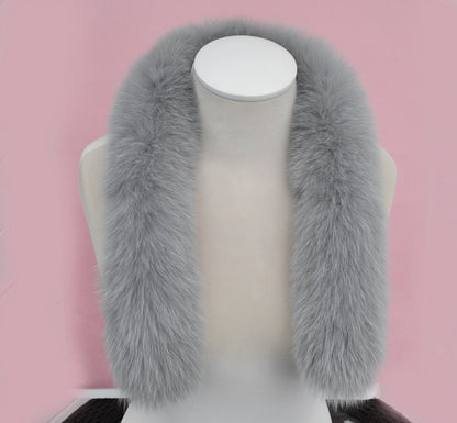 Gray Real Fur Replacement for Hood – genuine Arctic fox pelt – image 3