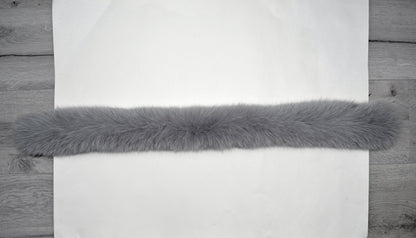 Gray Real Fur Replacement for Hood – genuine Arctic fox pelt – image 4