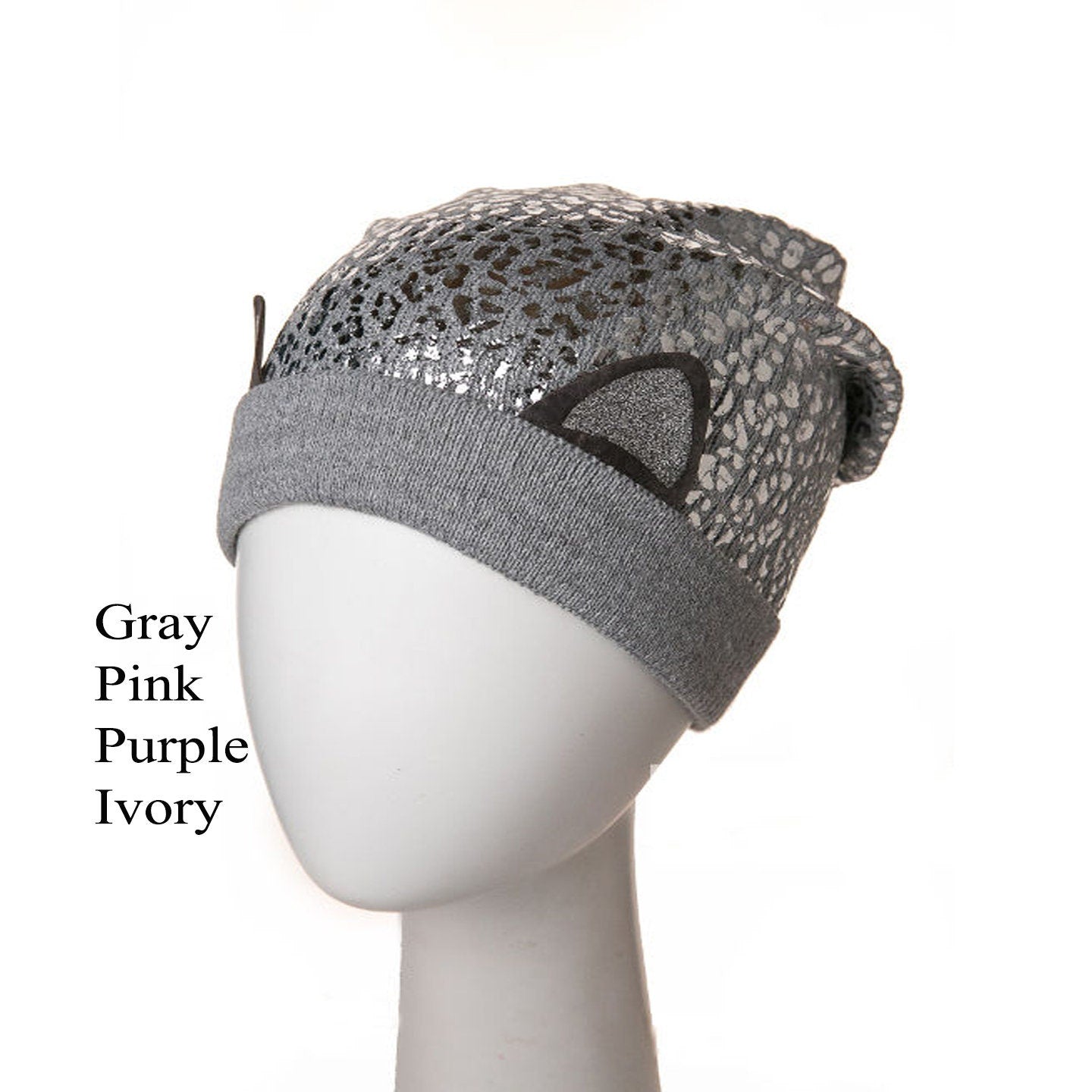 KNIT KIDS BEANIE, Knitted Kids Hat, Shiny Kids Hat, Toddler Hat Girl, Cat Ears Girl Hat, Metallic Girl Hat, Sparkly Beanie, Slouchy Beanie