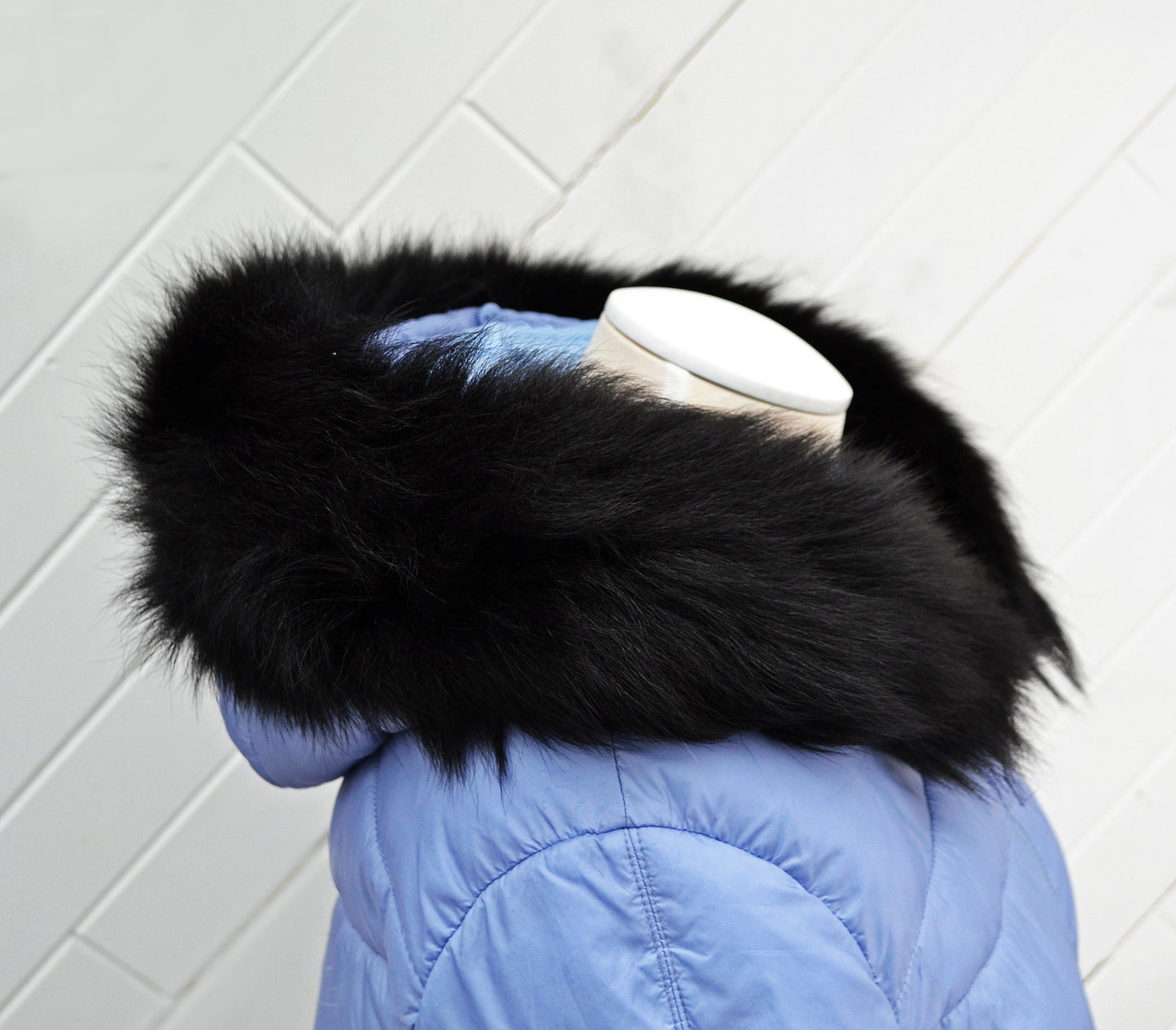 BY ORDER XL Double Real Fox Fur (Tail) Trim Hood, Fur collar trim, Fox Fur Collar, Fur Scarf, Fur Ruff, Fox Fur Hood, Hood Fur, stripe