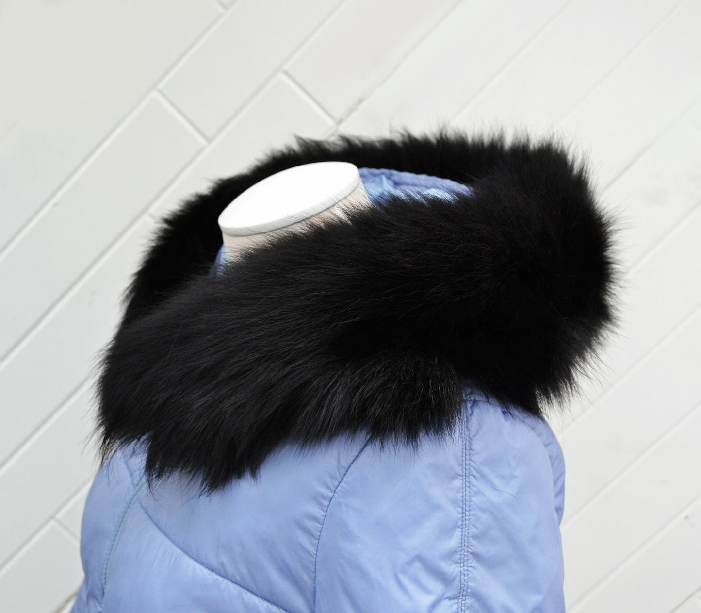 BY ORDER XL Double Real Fox Fur (Tail) Trim Hood, Fur collar trim, Fox Fur Collar, Fur Scarf, Fur Ruff, Fox Fur Hood, Hood Fur, stripe