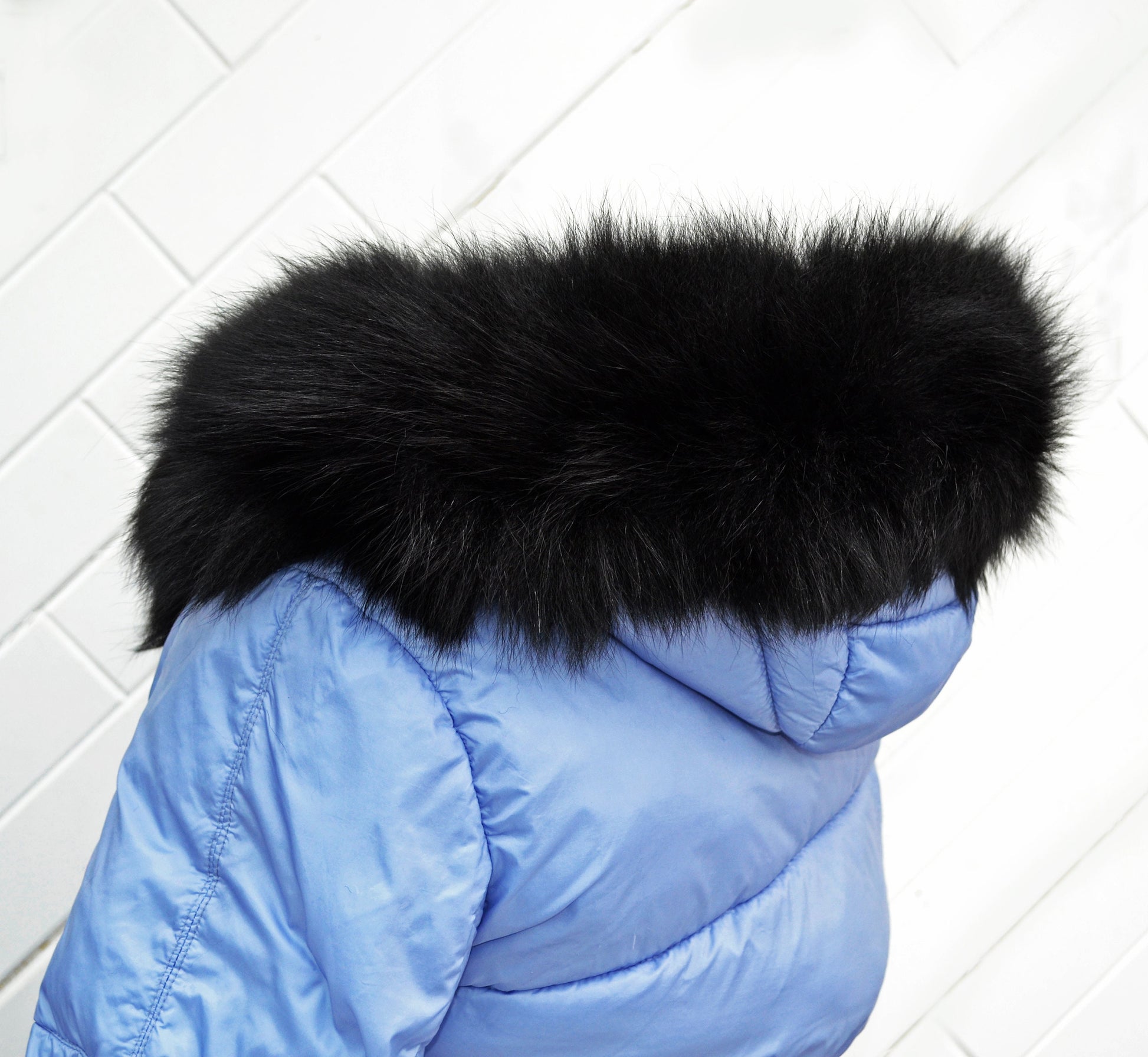 BY ORDER XL Double Real Fox Fur (Tail) Trim Hood, Fur collar trim, Fox Fur Collar, Fur Scarf, Fur Ruff, Fox Fur Hood, Hood Fur, stripe