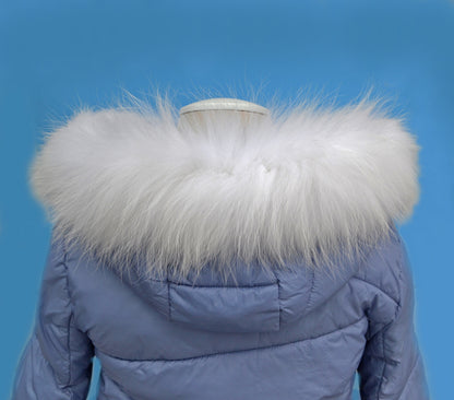 Finnish raccoon fur hood trim cut from genuine Finnish raccoon pelt – size S – view 3