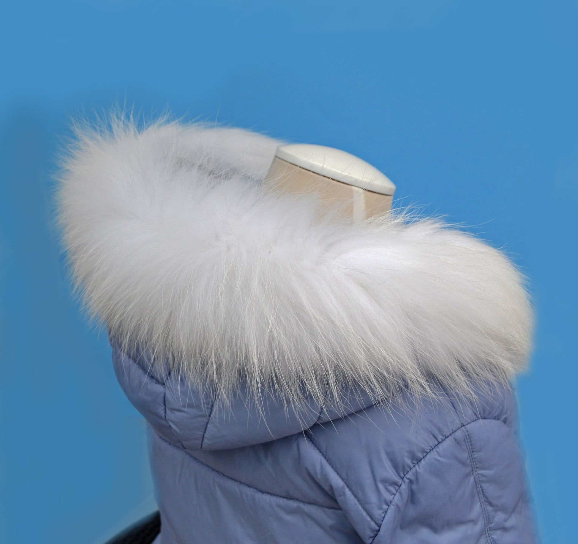 Finnish raccoon fur hood trim cut from genuine Finnish raccoon pelt – size S