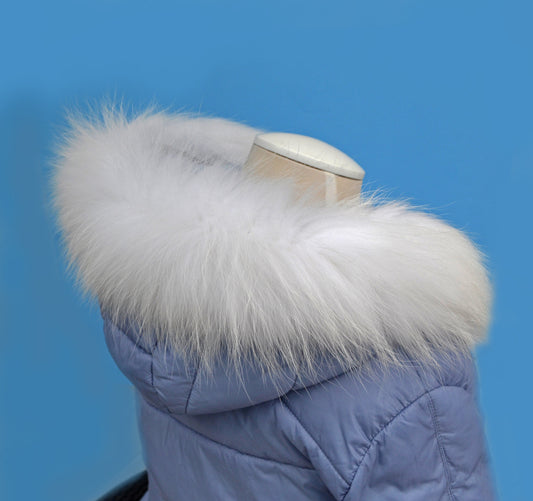 White Raccoon Fur Scarf – genuine Finnish raccoon pelt – image 1