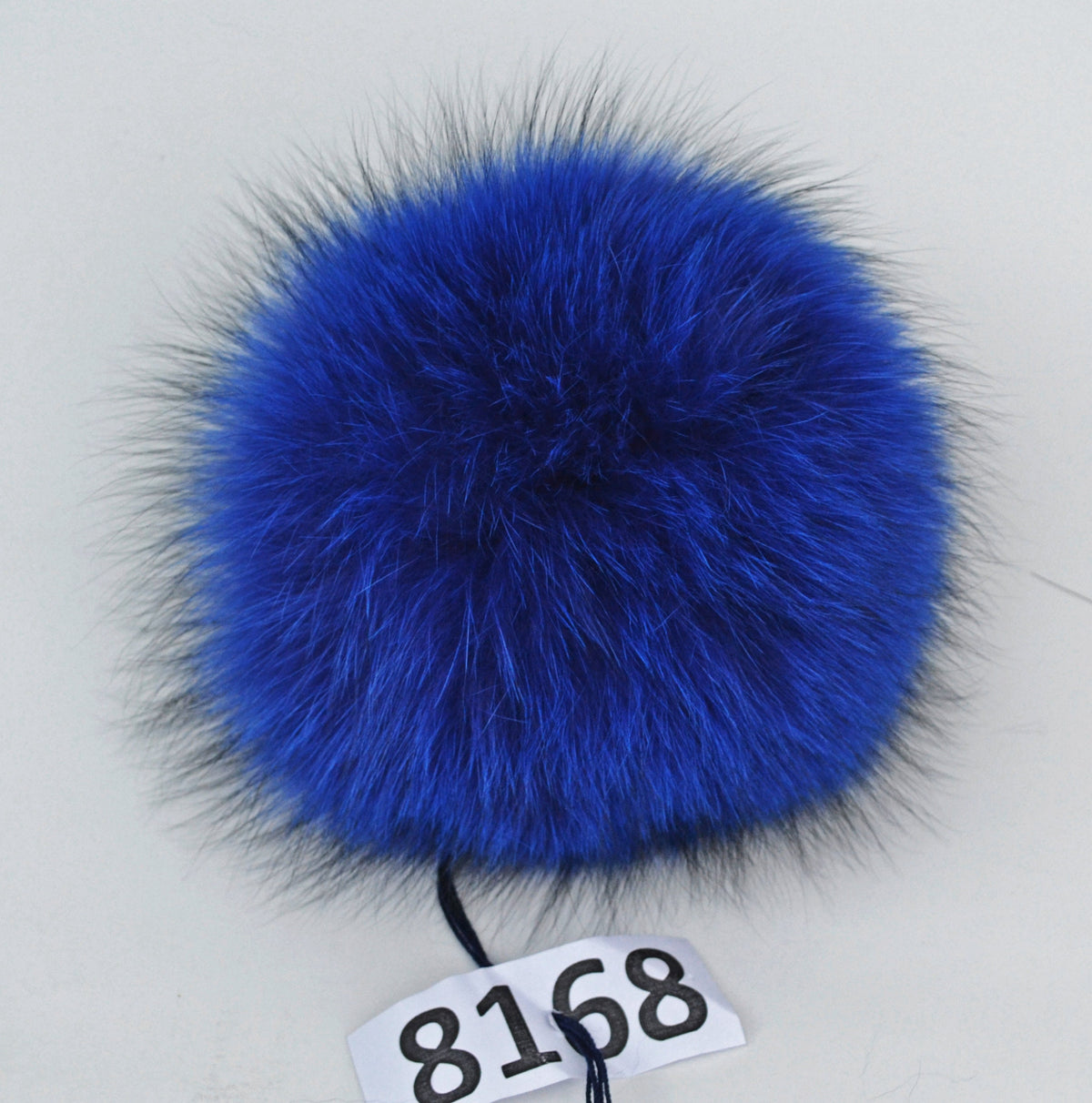 Blue Fox Fur Pom Pom – genuine fox fur – image 2