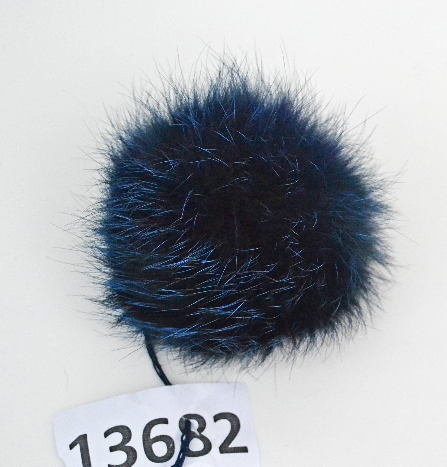 4.5" Blue Fox Fur Pom Pom: Handmade Knit Hat Ball