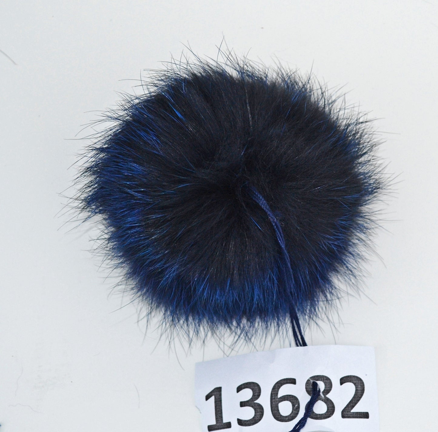 4.5" Blue Fox Fur Pom Pom: Handmade Knit Hat Ball