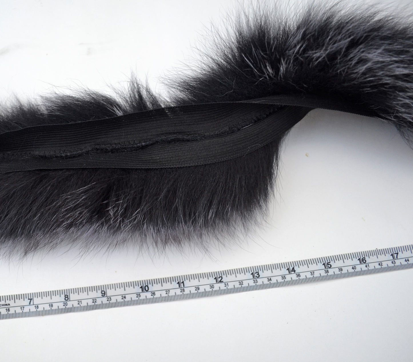 Green (Mint) real fox fur hood trim made from fox tail fur – Single – view 4